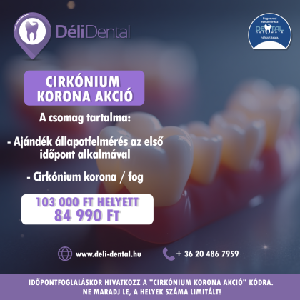 Cirkónium korona akció Cirkónium korona akció